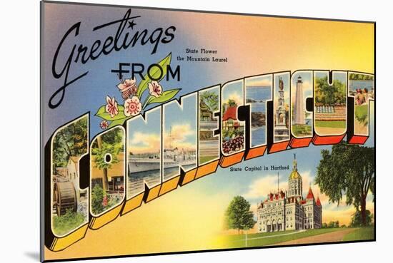 Greetings from Connecticut-null-Mounted Art Print