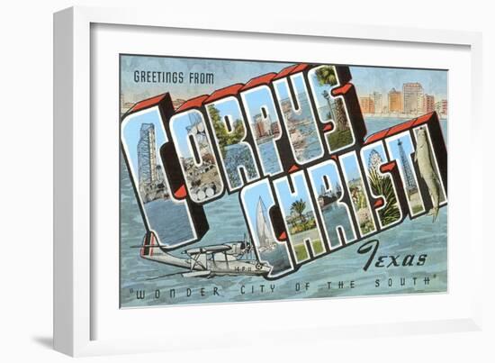 Greetings from Corpus Christi, Texas-null-Framed Art Print