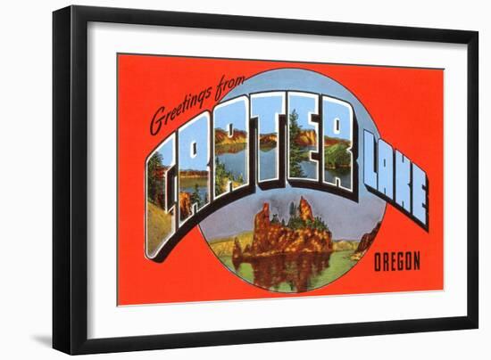 Greetings from Crater Lake, Oregon-null-Framed Art Print