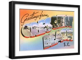 Greetings from Crescent Beach, South Carolina-null-Framed Art Print