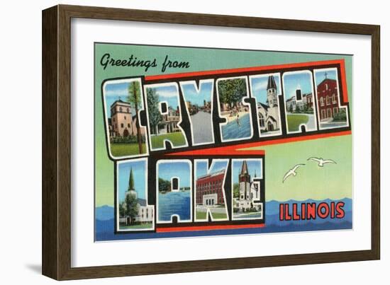 Greetings from Crystal Lake, Illinois-null-Framed Art Print