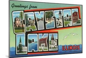 Greetings from Crystal Lake, Illinois-null-Mounted Art Print