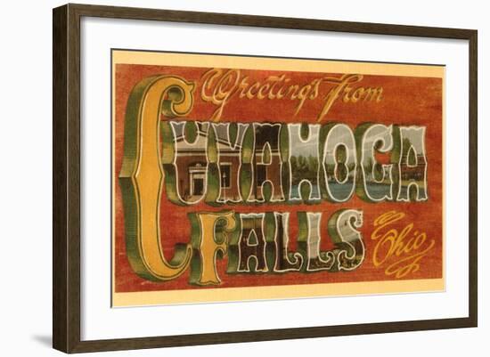 Greetings from Cuyahoga Falls, Ohio-null-Framed Art Print