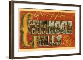 Greetings from Cuyahoga Falls, Ohio-null-Framed Art Print