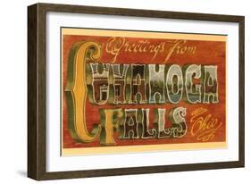 Greetings from Cuyahoga Falls, Ohio-null-Framed Art Print