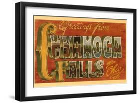 Greetings from Cuyahoga Falls, Ohio-null-Framed Art Print