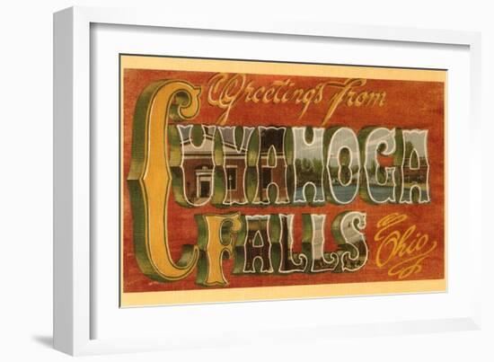 Greetings from Cuyahoga Falls, Ohio-null-Framed Art Print