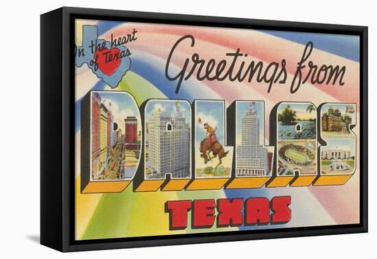 Greetings from Dallas, Texas, in the Heart of Texas-null-Framed Stretched Canvas