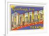 Greetings from Dallas, Texas-null-Framed Premium Giclee Print