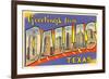 Greetings from Dallas, Texas-null-Framed Premium Giclee Print