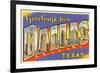 Greetings from Dallas, Texas-null-Framed Premium Giclee Print