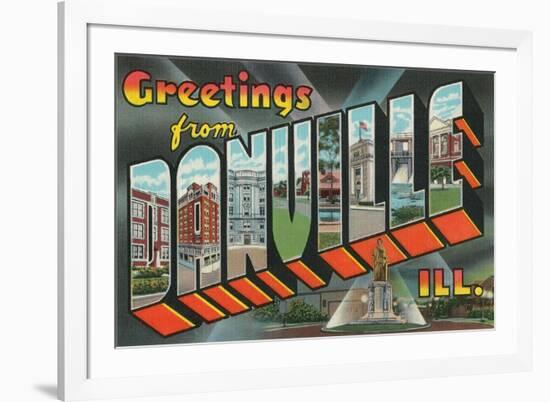 Greetings from Danville, Illinois-null-Framed Art Print