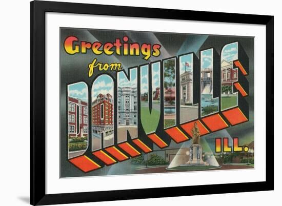 Greetings from Danville, Illinois-null-Framed Art Print