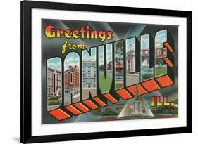 Greetings from Danville, Illinois-null-Framed Art Print