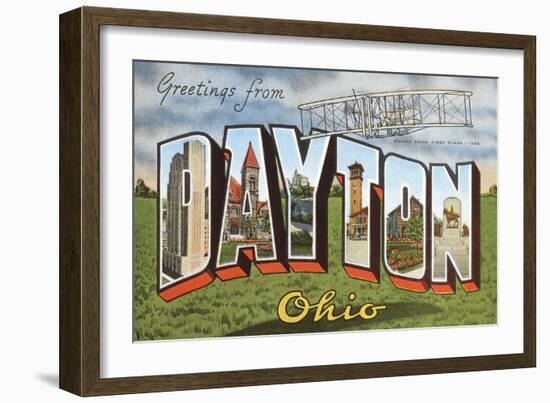 Greetings from Dayton, Ohio-null-Framed Art Print