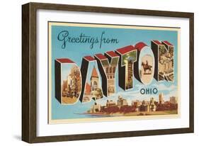 Greetings from Dayton, Ohio-null-Framed Art Print