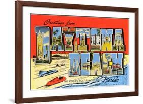 Greetings from Daytona Beach, Florida-null-Framed Premium Giclee Print