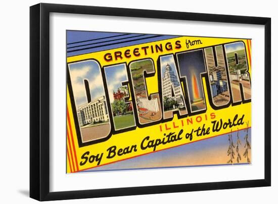 Greetings from Decatur, Illinois-null-Framed Art Print