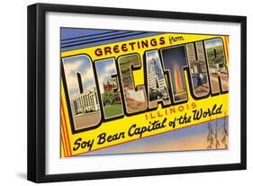 Greetings from Decatur, Illinois-null-Framed Art Print