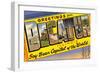 Greetings from Decatur, Illinois-null-Framed Art Print