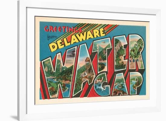 Greetings from Delaware, Water Gap, Pennsylvania-null-Framed Premium Giclee Print