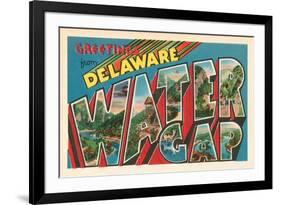 Greetings from Delaware, Water Gap, Pennsylvania-null-Framed Premium Giclee Print