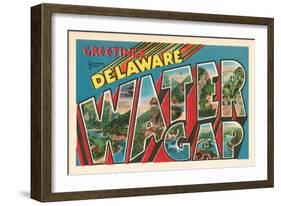 Greetings from Delaware, Water Gap, Pennsylvania-null-Framed Art Print