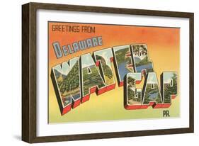 Greetings from Delaware, Water Gap, Pennsylvania-null-Framed Art Print