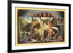 Greetings from Delaware, Water Gap, Pennsylvania-null-Framed Art Print