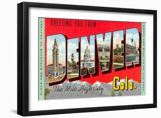 Greetings from Denver, Colorado-null-Framed Art Print