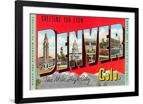 Greetings from Denver, Colorado-null-Framed Art Print