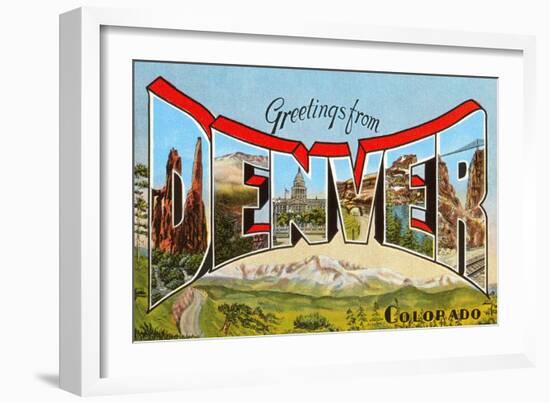 Greetings from Denver, Colorado-null-Framed Art Print