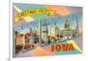 Greetings from Des Moines, Iowa-null-Framed Giclee Print