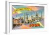 Greetings from Des Moines, Iowa-null-Framed Premium Giclee Print