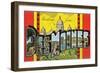 Greetings from Des Moines, Iowa-null-Framed Giclee Print