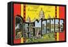 Greetings from Des Moines, Iowa-null-Framed Stretched Canvas