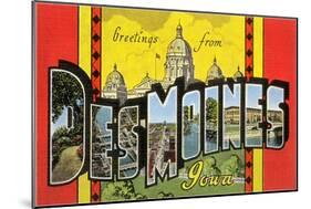 Greetings from des Moines, Iowa-null-Mounted Art Print