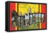 Greetings from des Moines, Iowa-null-Framed Stretched Canvas