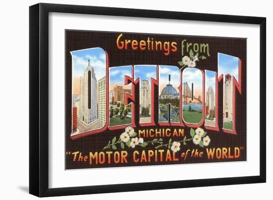 Greetings from Detroit, Michigan, the Motor Capital of the World-null-Framed Giclee Print