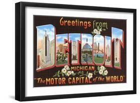 Greetings from Detroit, Michigan, the Motor Capital of the World-null-Framed Giclee Print