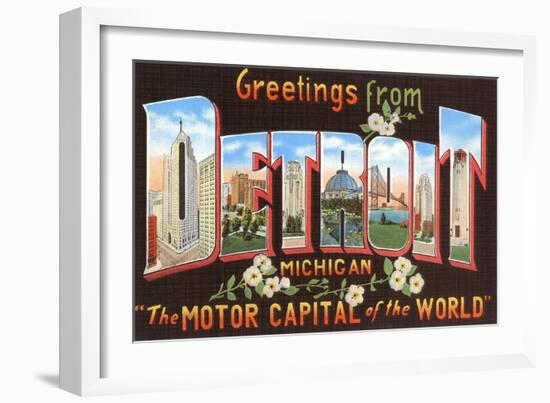 Greetings from Detroit, Michigan, the Motor Capital of the World-null-Framed Giclee Print