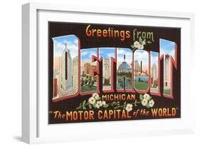 Greetings from Detroit, Michigan, the Motor Capital of the World-null-Framed Giclee Print