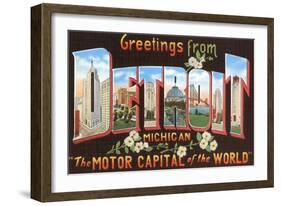 Greetings from Detroit, Michigan-null-Framed Art Print