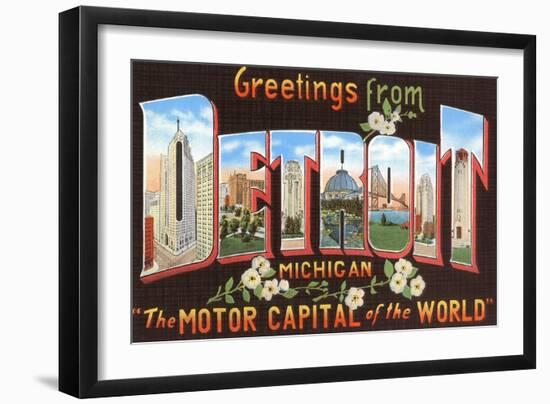 Greetings from Detroit, Michigan-null-Framed Art Print