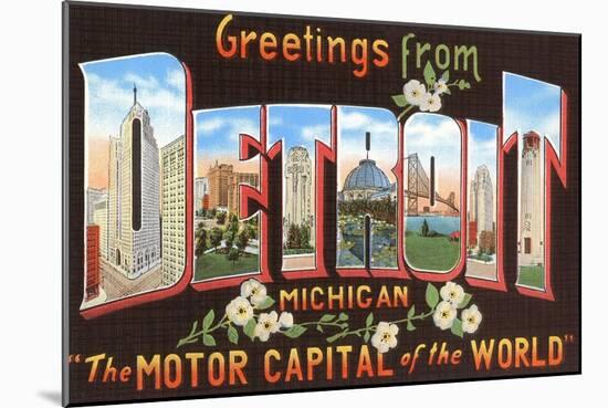 Greetings from Detroit, Michigan-null-Mounted Art Print
