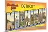 Greetings from Detroit, Michigan-null-Stretched Canvas