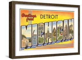 Greetings from Detroit, Michigan-null-Framed Art Print