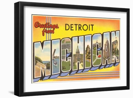 Greetings from Detroit, Michigan-null-Framed Art Print