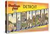 Greetings from Detroit, Michigan-null-Stretched Canvas