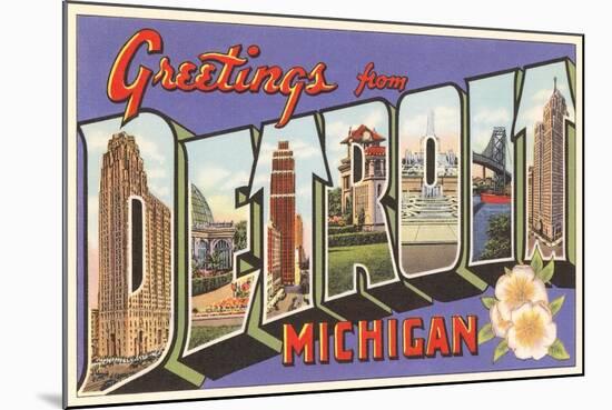 Greetings from Detroit, Michigan-null-Mounted Art Print